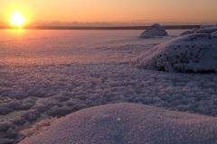 Закат в Финском заливе, вид на Березовые острова