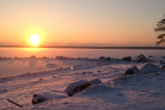 Закат в Финском заливе, вид на Березовые острова